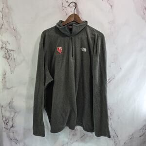 North Face Pullover Mens XXL Gray Quarter Zip Fleece Baylor Prep School